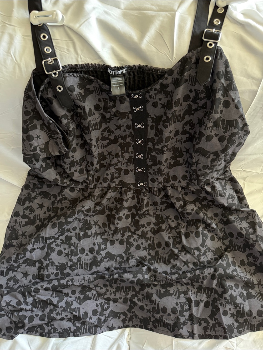 Hot Topic 3 Black Skull Print Tank Dress